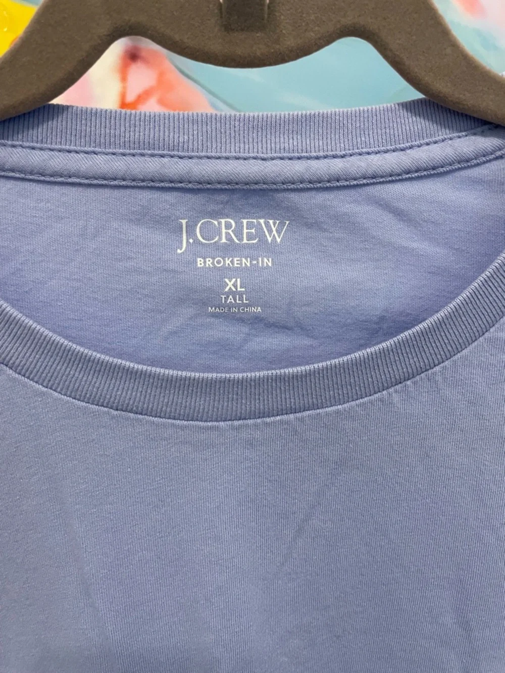 J. Crew Men's Long-Sleeve Crewneck T-Shirt - Light Blue Size XL‎ Tall